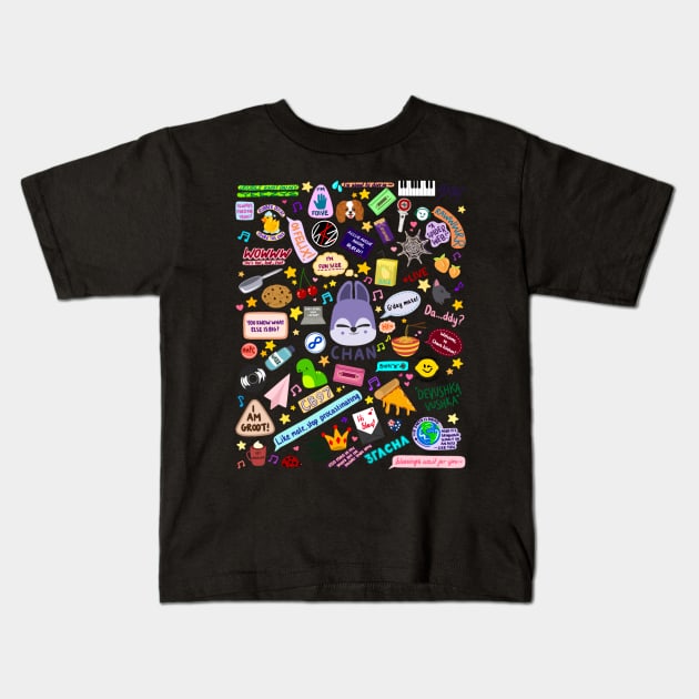 Chan doodle (black) Kids T-Shirt by thevampywolf